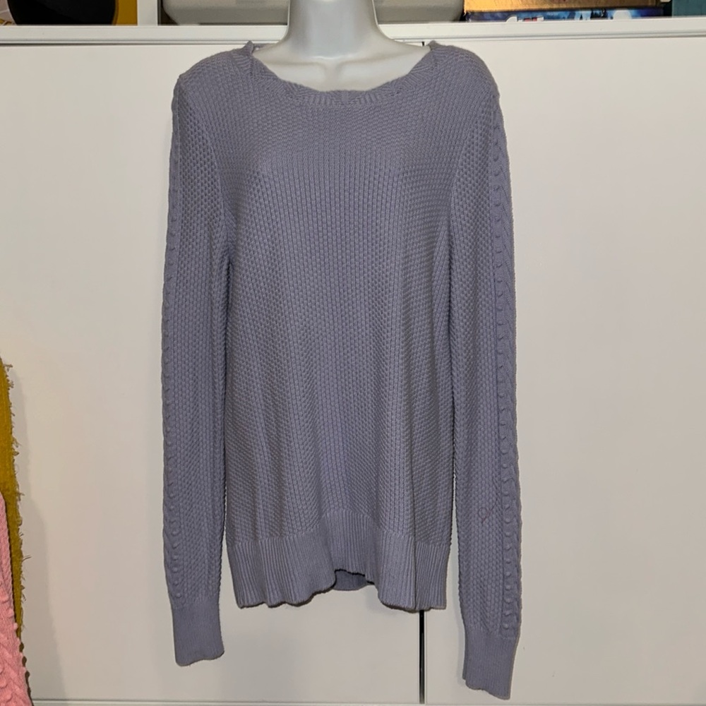 Purple Loft Textured Knit Sweater